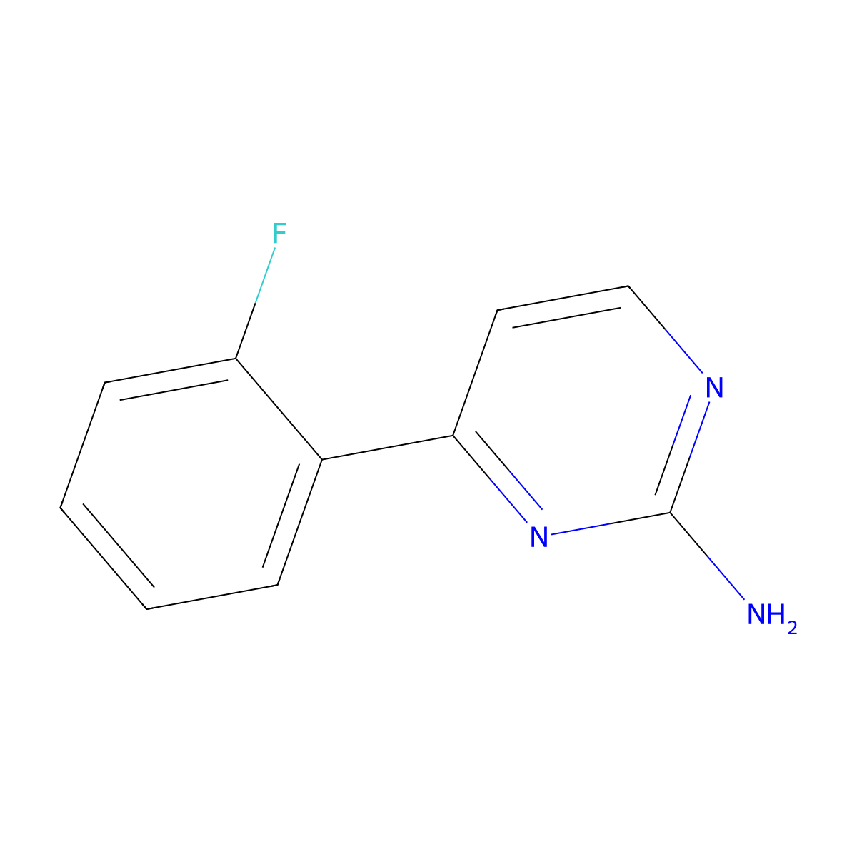 4-(2-Fluorophenyl)pyrimidin-2-amine molecular structure, CAS 658699-90-2