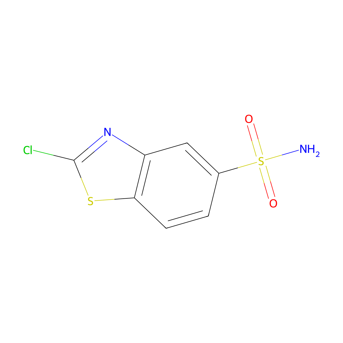 2-Chloro-1,3-benzothiazole-5-sulfonamide molecular structure, CAS 6587-17-3