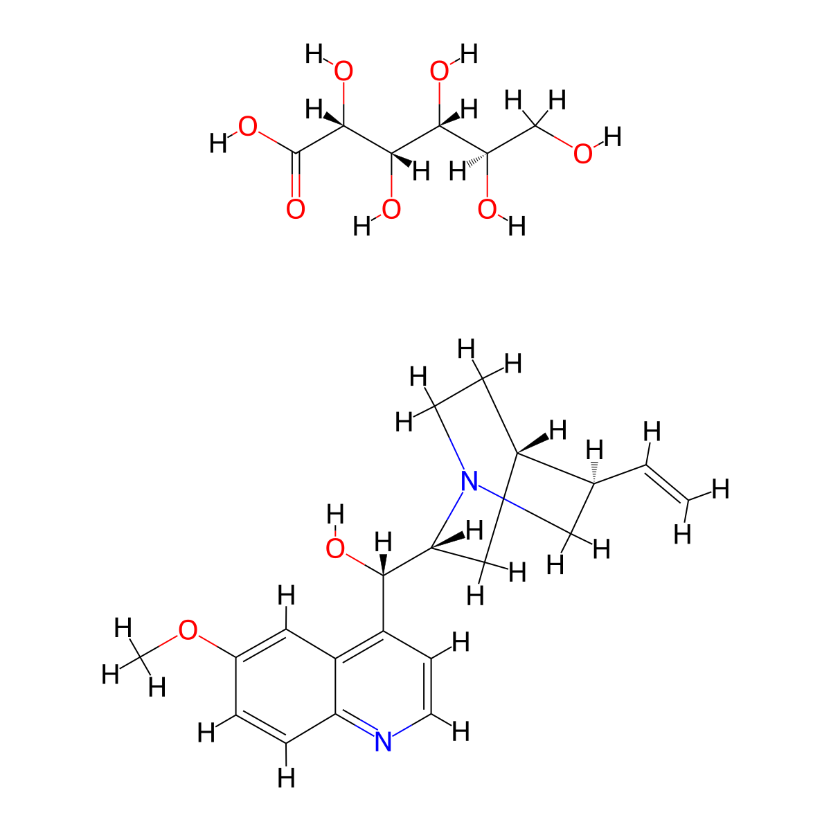Quinidine Gluconate molecular structure, CAS 6587-33-3