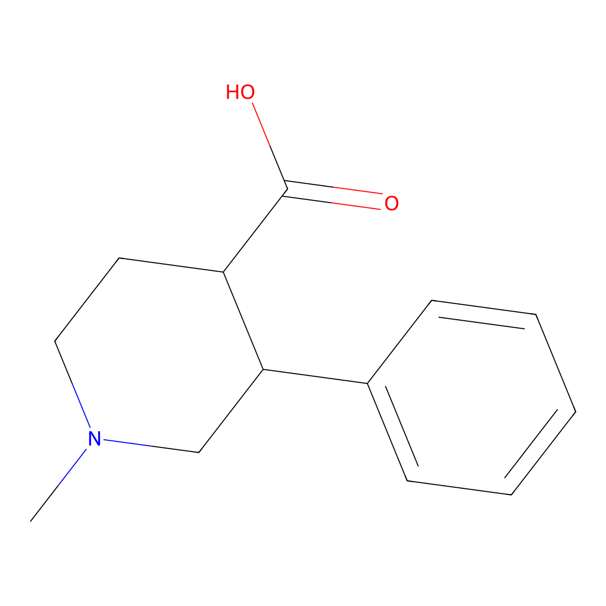 1-Methyl-3-phenylpiperidine-4-carboxylic acid molecular structure, CAS 658712-69-7