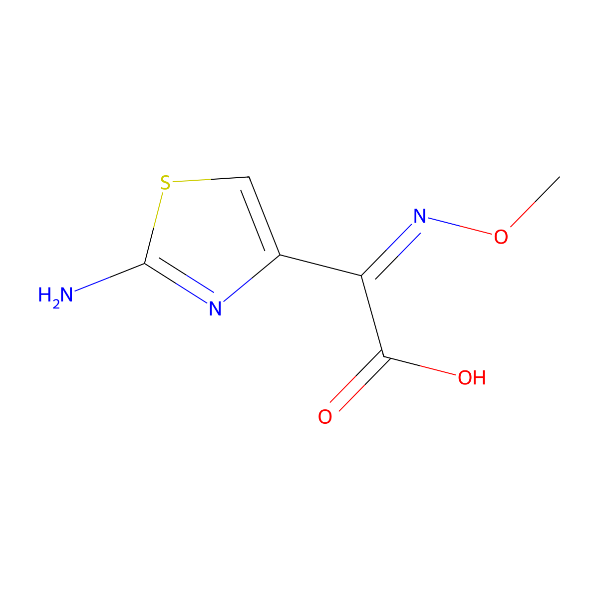 (alphaZ)-2-Amino-alpha-(methoxyimino)-4-thiazoleacetic acid molecular structure, CAS 65872-41-5