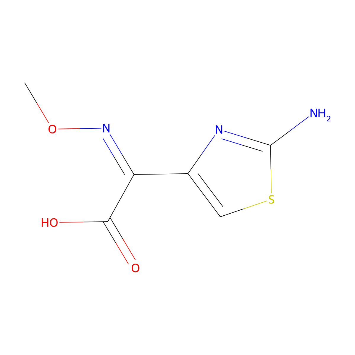 (alphaZ)-2-Amino-alpha-(methoxyimino)-4-thiazoleacetic acid molecular structure, CAS 65872-41-5