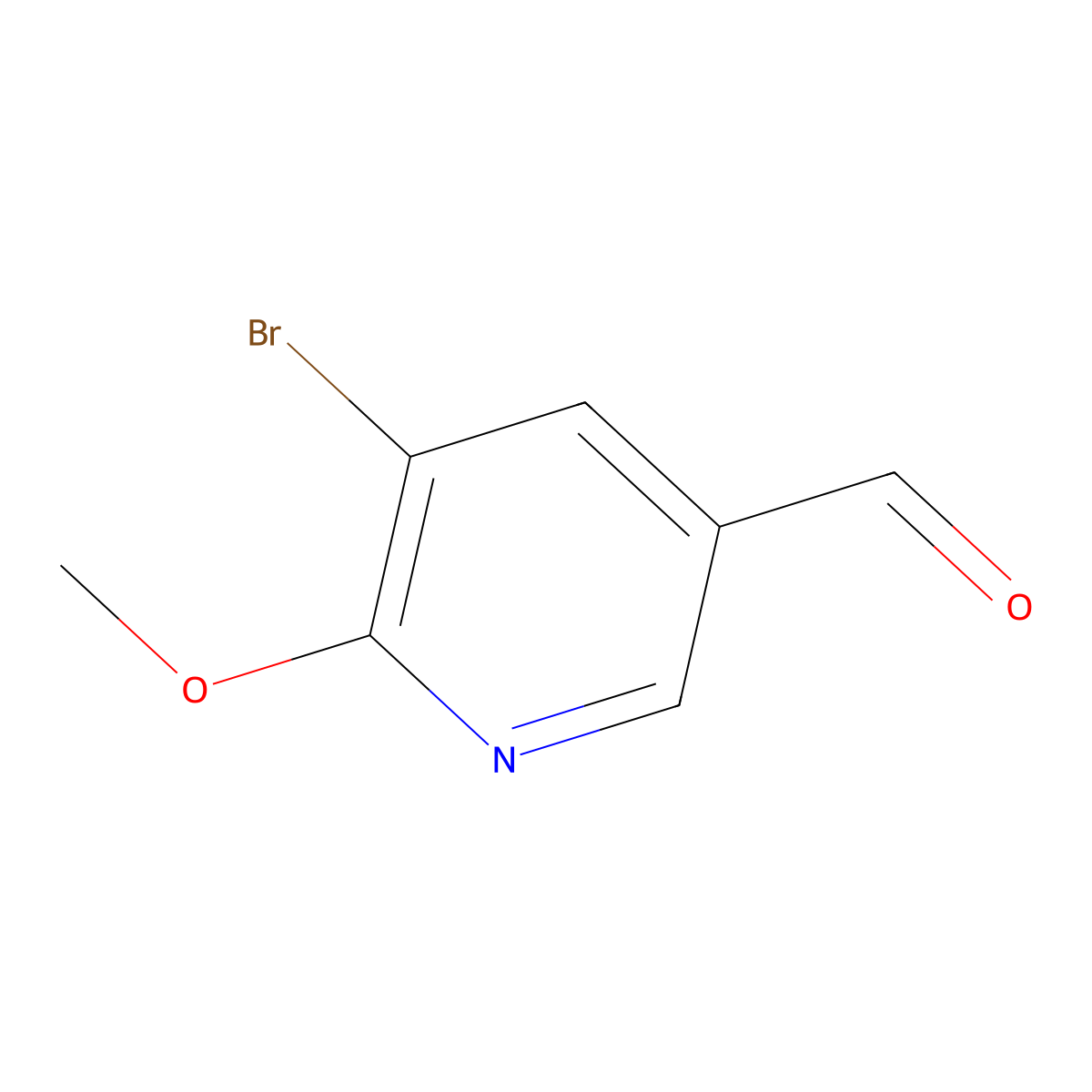 5-Bromo-6-methoxypyridine-3-carbaldehyde molecular structure, CAS 65873-73-6