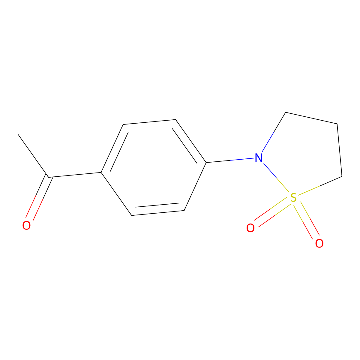 2-(4-Acetylphenyl)-1lambda6,2-thiazolidine-1,1-dione molecular structure, CAS 65873-97-4