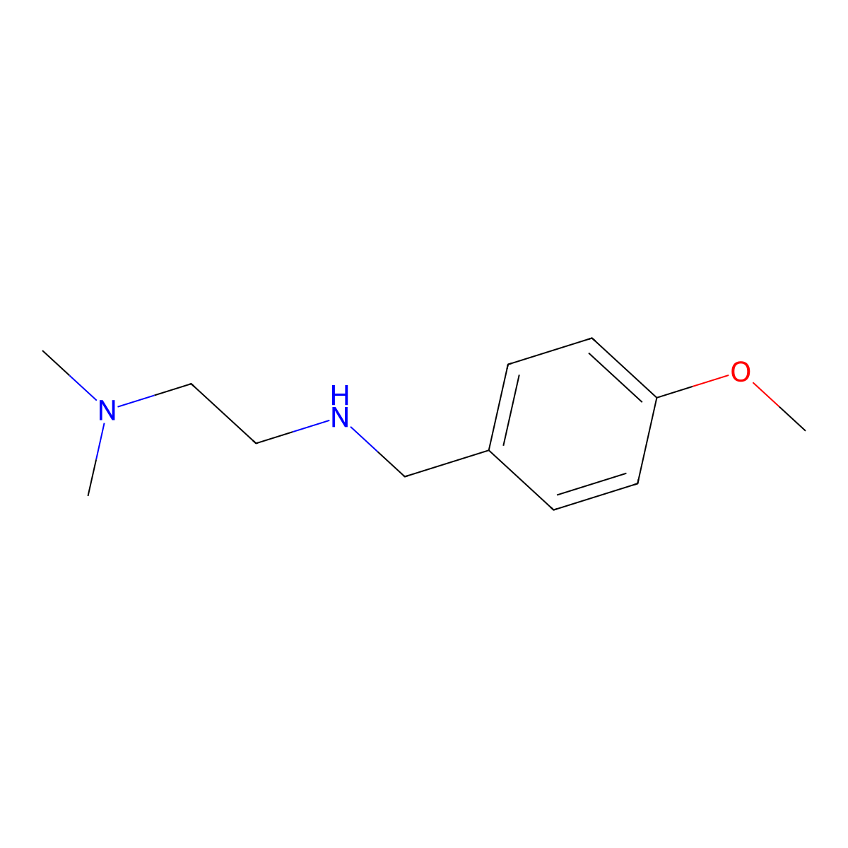 (2-(Dimethylamino)ethyl)((4-methoxyphenyl)methyl)amine molecular structure, CAS 65875-39-0