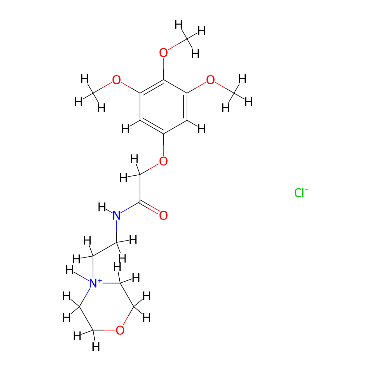 Acetamide, N-(2-(4-morpholinyl)ethyl)-2-(3,4,5-trimethoxyphenoxy)-, hydrochloride, hydrate (2:2:1) molecular structure, CAS 65876-18-8