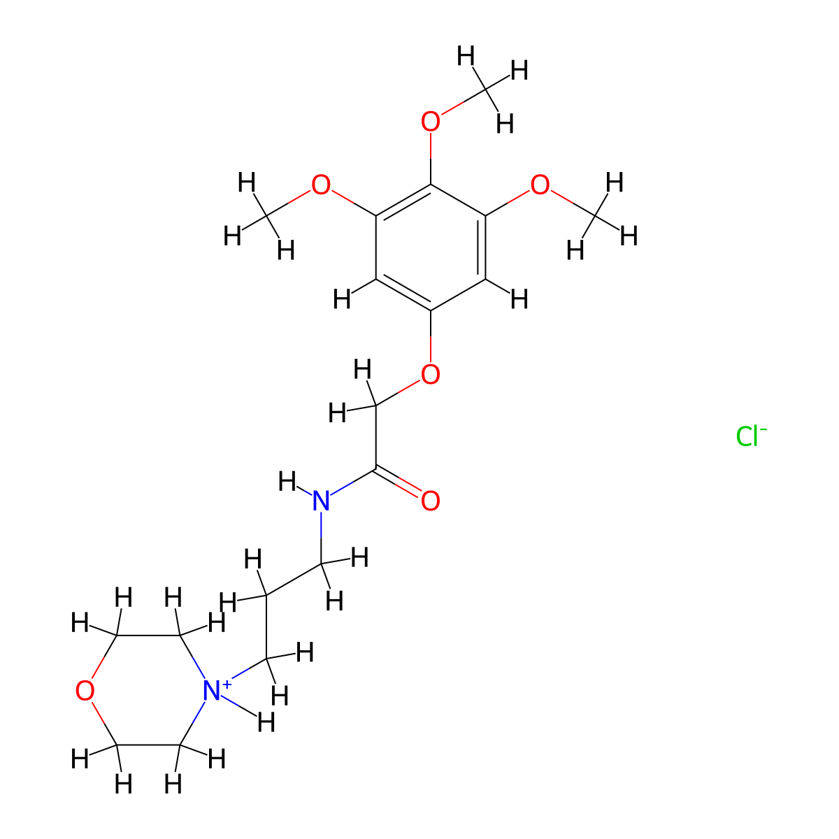 Acetamide, N-(3-(4-morpholinyl)propyl)-2-(3,4,5-trimethoxyphenoxy)-, monohydrochloride molecular structure, CAS 65876-19-9