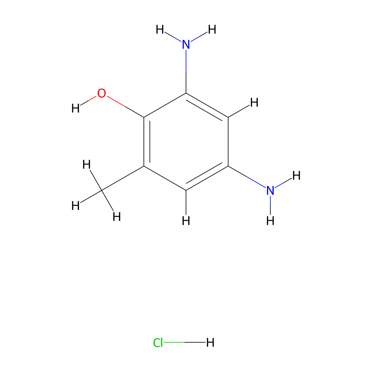 2,4-Diamino-6-methylphenol hydrochloride molecular structure, CAS 65879-44-9