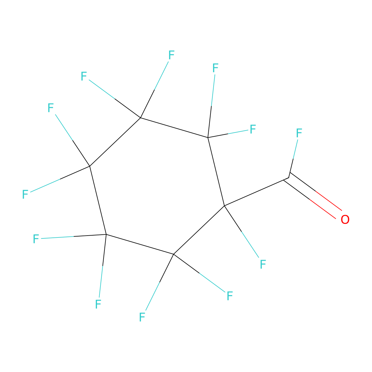 Cyclohexanecarbonyl fluoride, 1,2,2,3,3,4,4,5,5,6,6-undecafluoro- molecular structure, CAS 6588-63-2