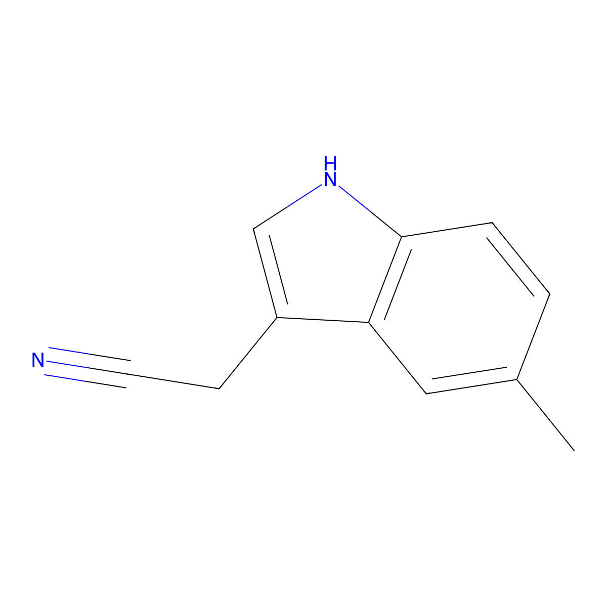 (5-Methyl-1H-indol-3-yl)acetonitrile molecular structure, CAS 65881-14-3