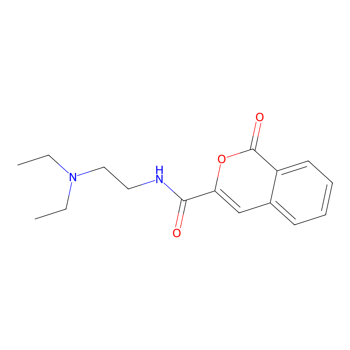 N-[2-(diethylamino)ethyl]-1-oxo-1H-isochromene-3-carboxamide molecular structure, CAS 65881-25-6