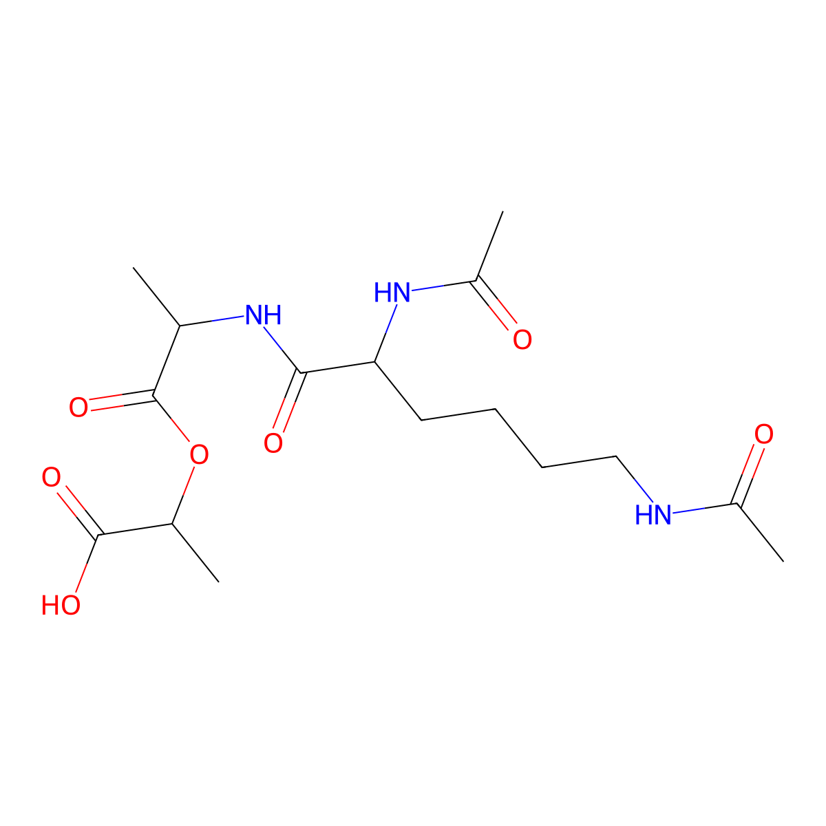 Ac-Lys(Ac)-D-Ala-D-Lactic acid molecular structure, CAS 65882-12-4