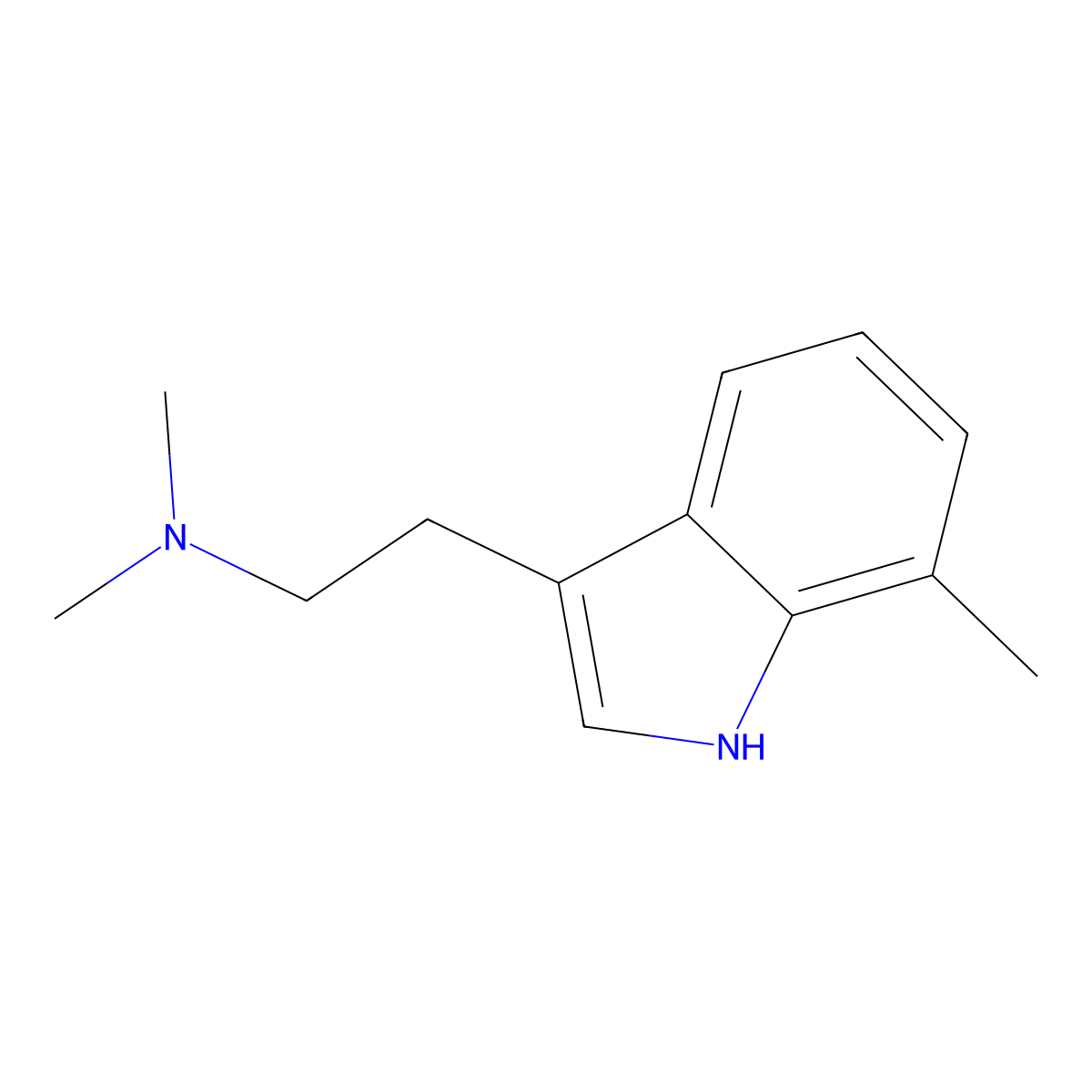 N,N,7-Trimethyl-1H-indole-3-ethanamine molecular structure, CAS 65882-39-5