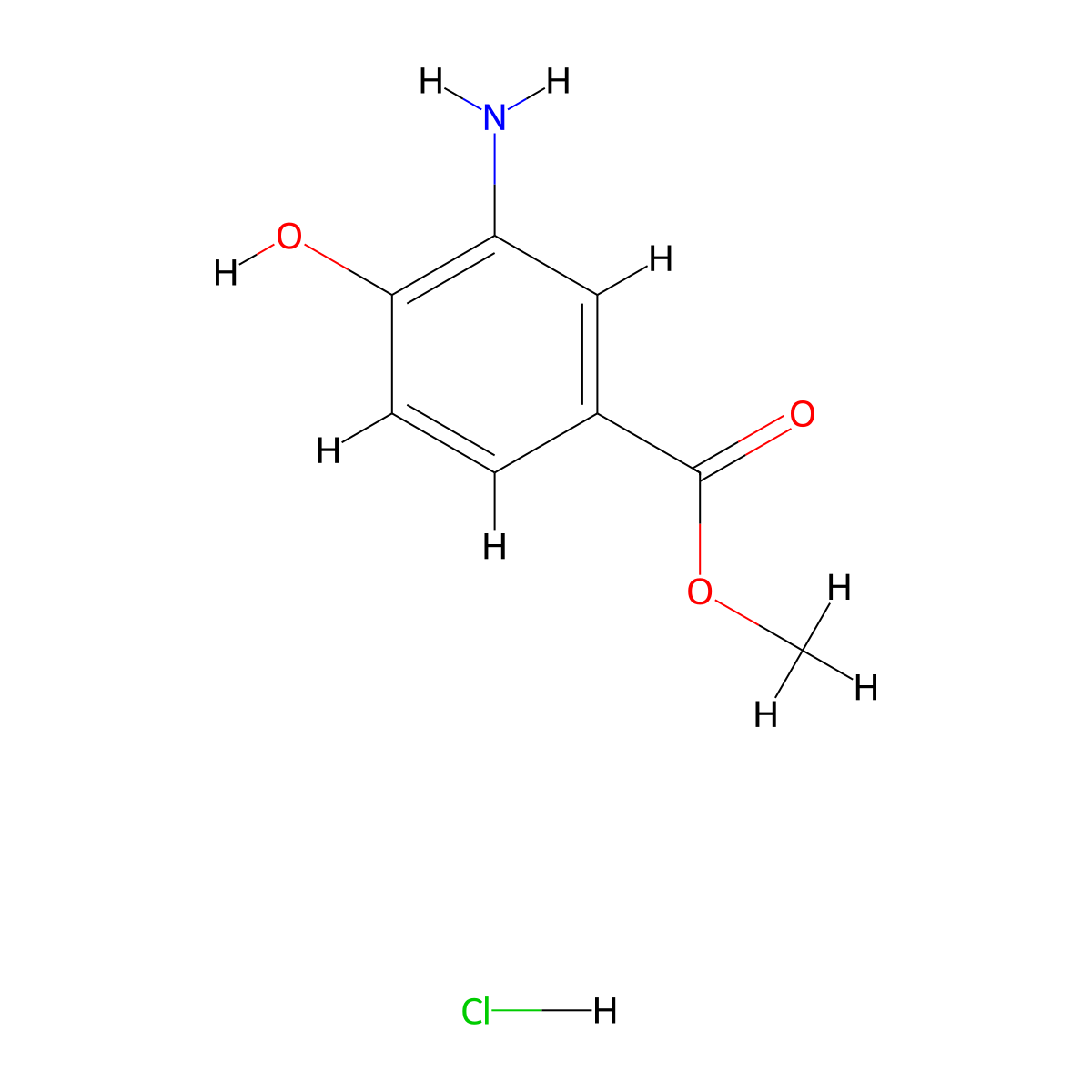 Methyl 3-amino-4-hydroxybenzoate hydrochloride molecular structure, CAS 65885-07-6
