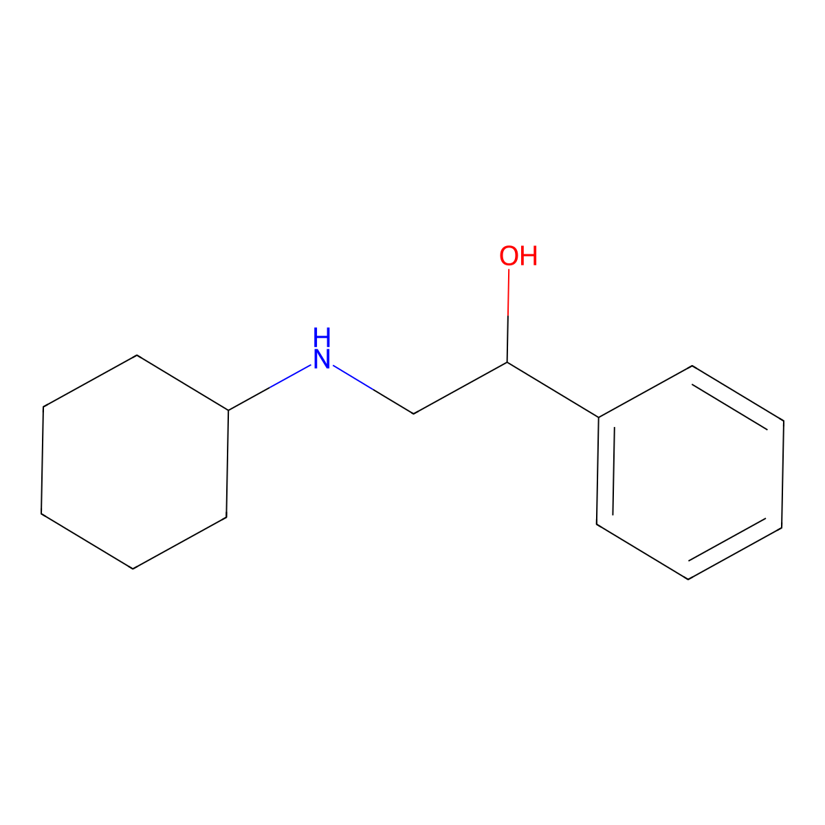 alpha-((Cyclohexylamino)methyl)benzenemethanol molecular structure, CAS 6589-48-6