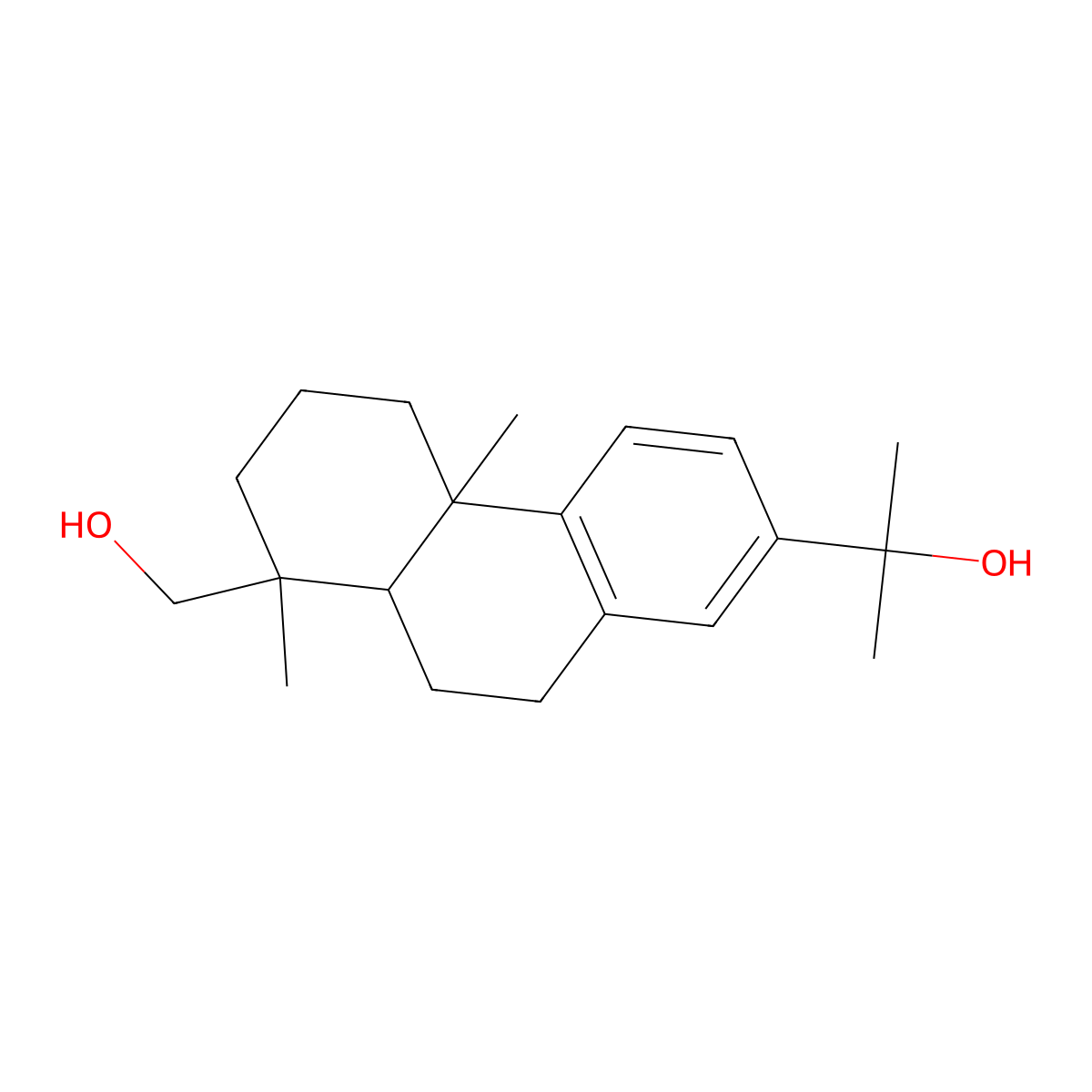 2-[(4bS,8R,8aR)-8-(hydroxymethyl)-4b,8-dimethyl-5,6,7,8a,9,10-hexahydrophenanthren-2-yl]propan-2-ol molecular structure, CAS 65894-41-9