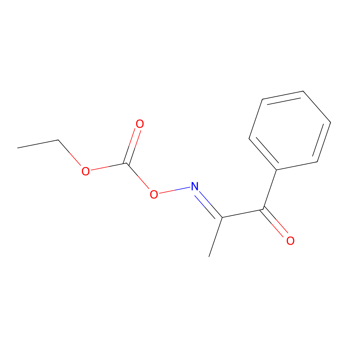 1,2-Propanedione, 1-phenyl-, 2-(O-(ethoxycarbonyl)oxime) molecular structure, CAS 65894-76-0