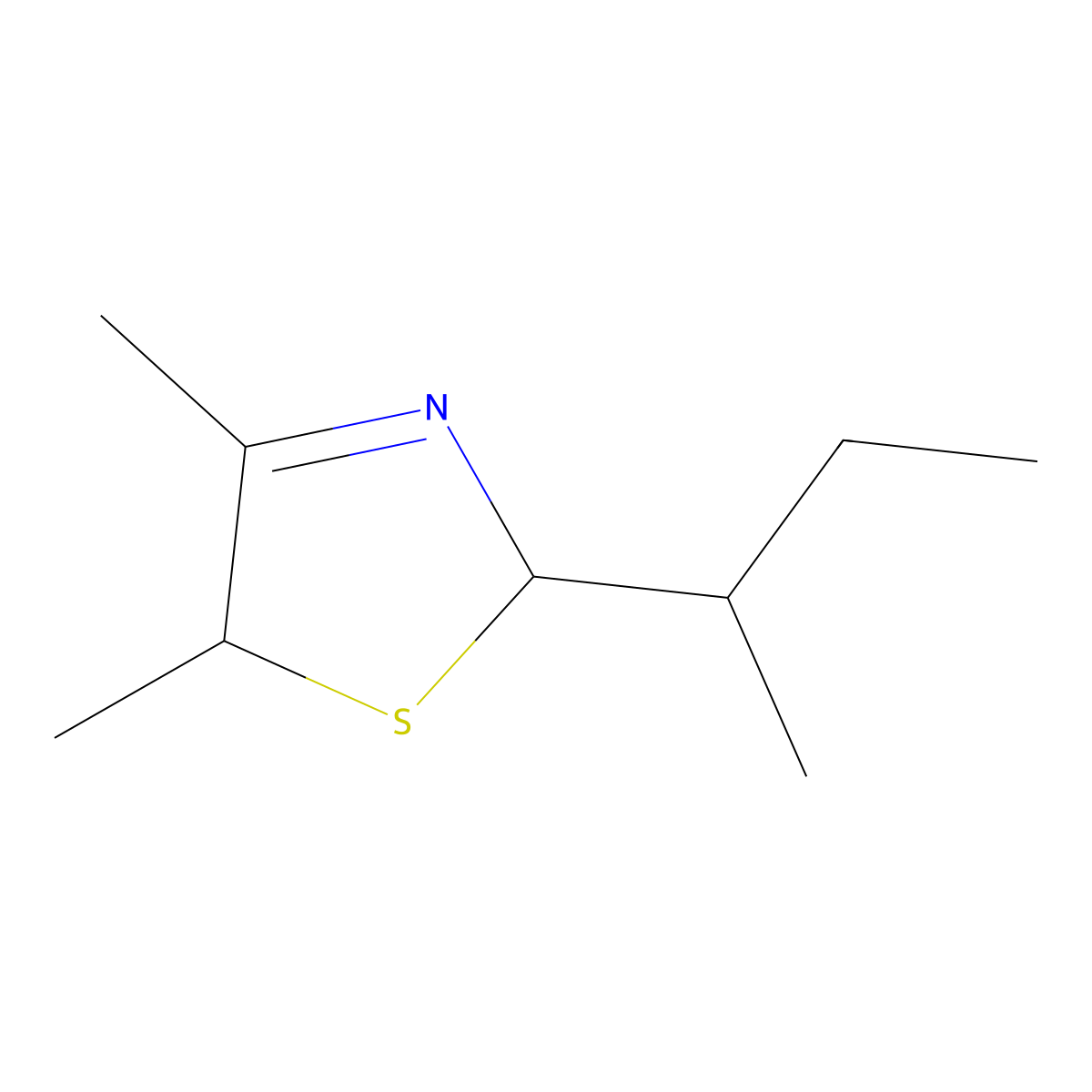 2,5-Dihydro-4,5-dimethyl-2-(1-methylpropyl)thiazole molecular structure, CAS 65894-82-8