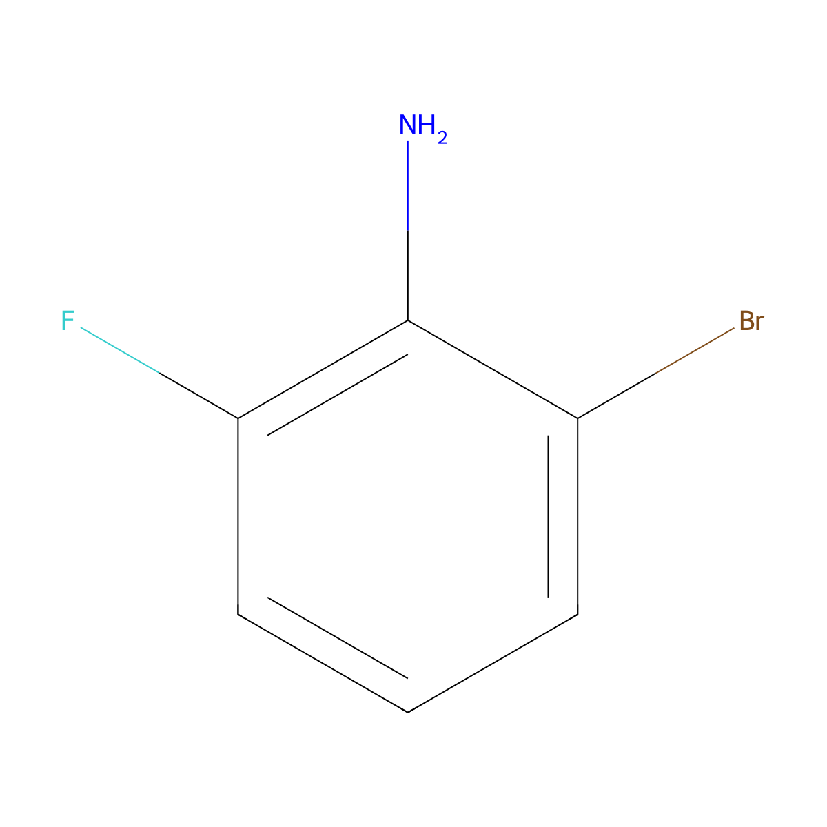 2-Bromo-6-fluoroaniline molecular structure, CAS 65896-11-9
