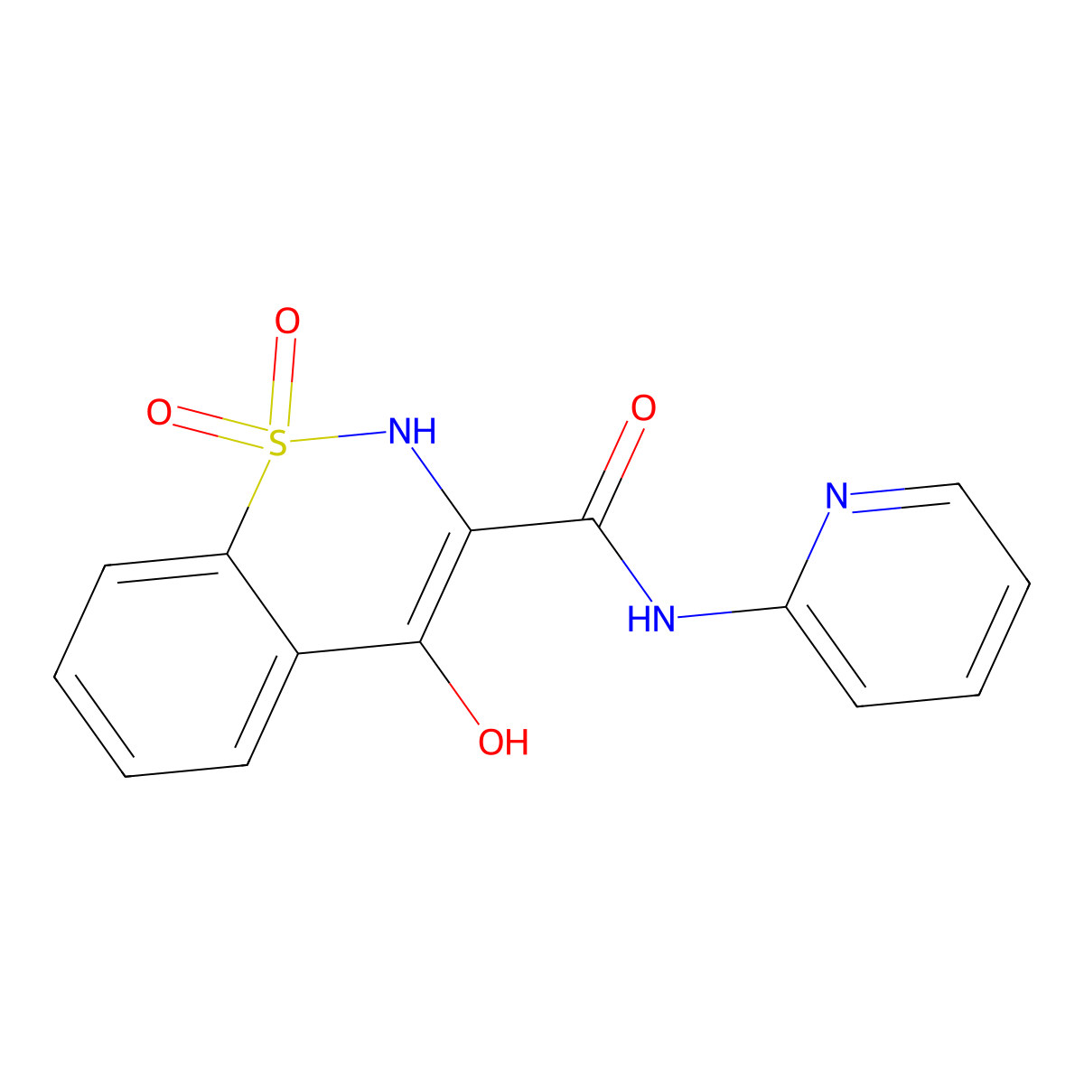 Desmethyl piroxicam molecular structure, CAS 65897-46-3