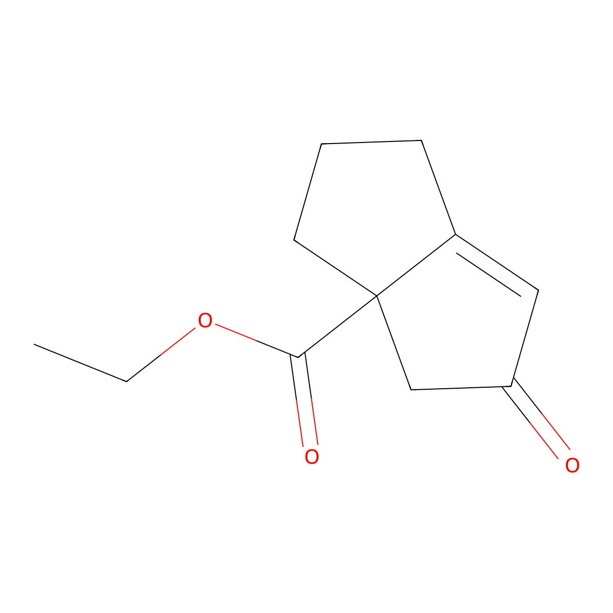 Ethyl 5-oxo-1,2,3,3a,4,5-hexahydropentalene-3a-carboxylate molecular structure, CAS 65898-66-0