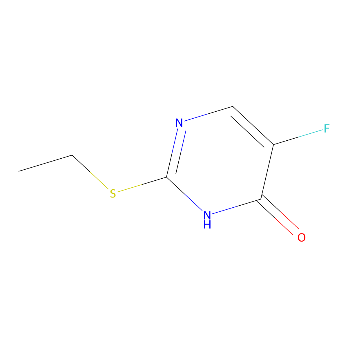 4(3h)-Pyrimidinone, 2-(ethylthio)-5-fluoro- molecular structure, CAS 659-00-7