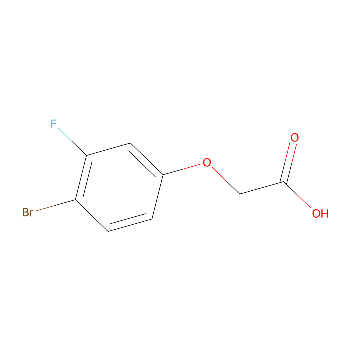 2-(4-Bromo-3-fluorophenoxy)acetic acid molecular structure, CAS 659-02-9