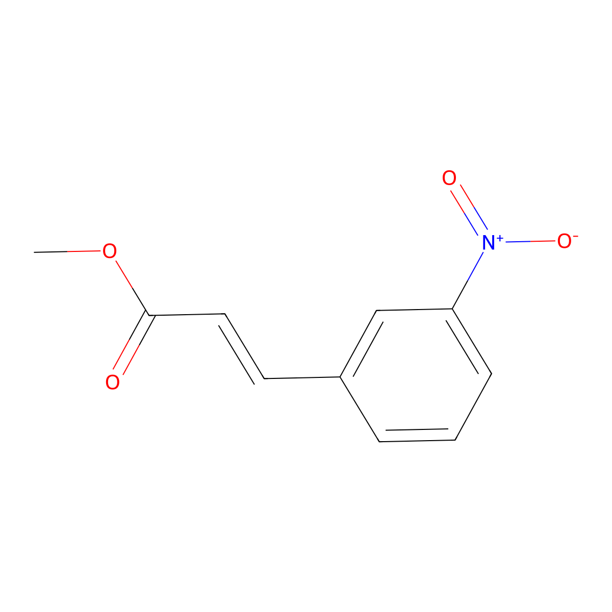 Methyl (2E)-3-(3-nitrophenyl)-2-propenoate molecular structure, CAS 659-04-1