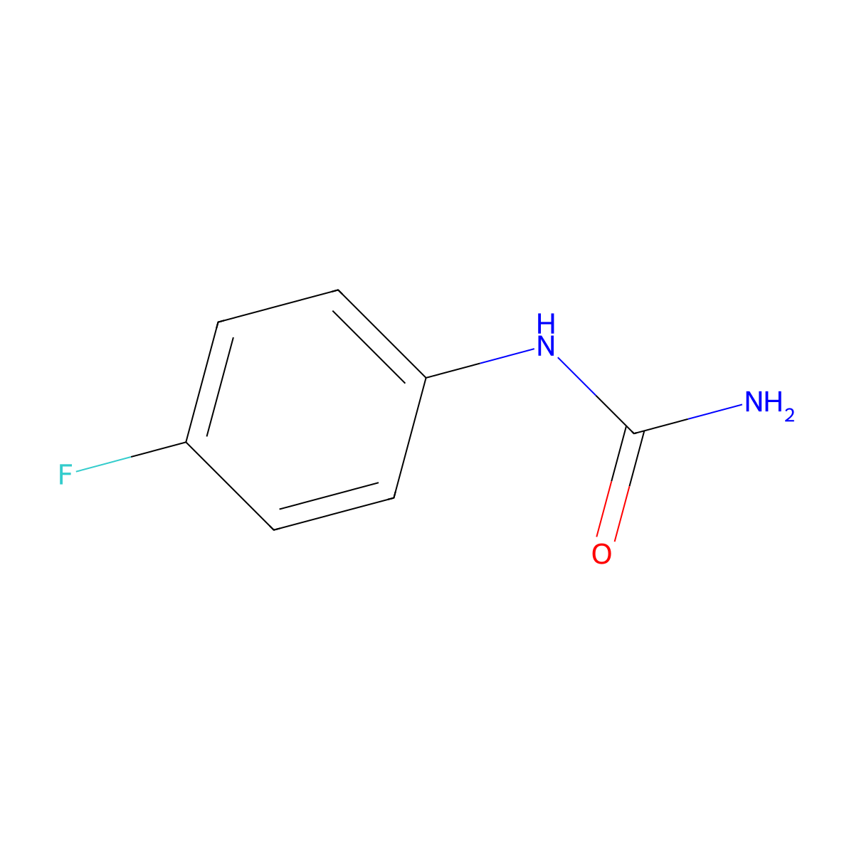 4-Fluorophenylurea molecular structure, CAS 659-30-3