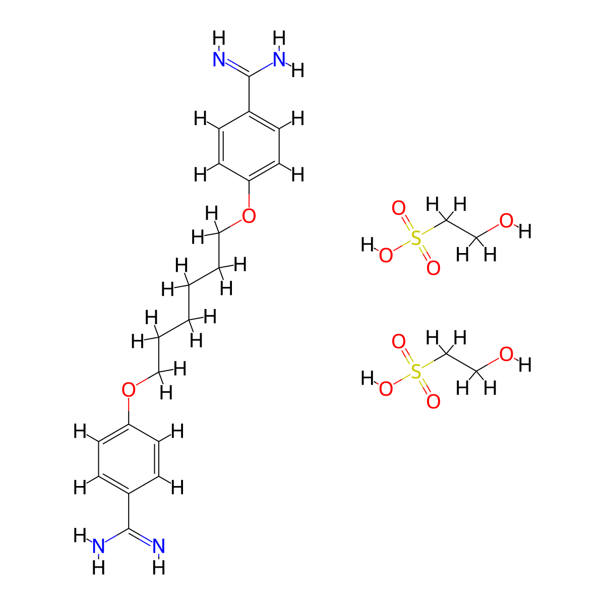Hexamidine Diisethionate molecular structure, CAS 659-40-5