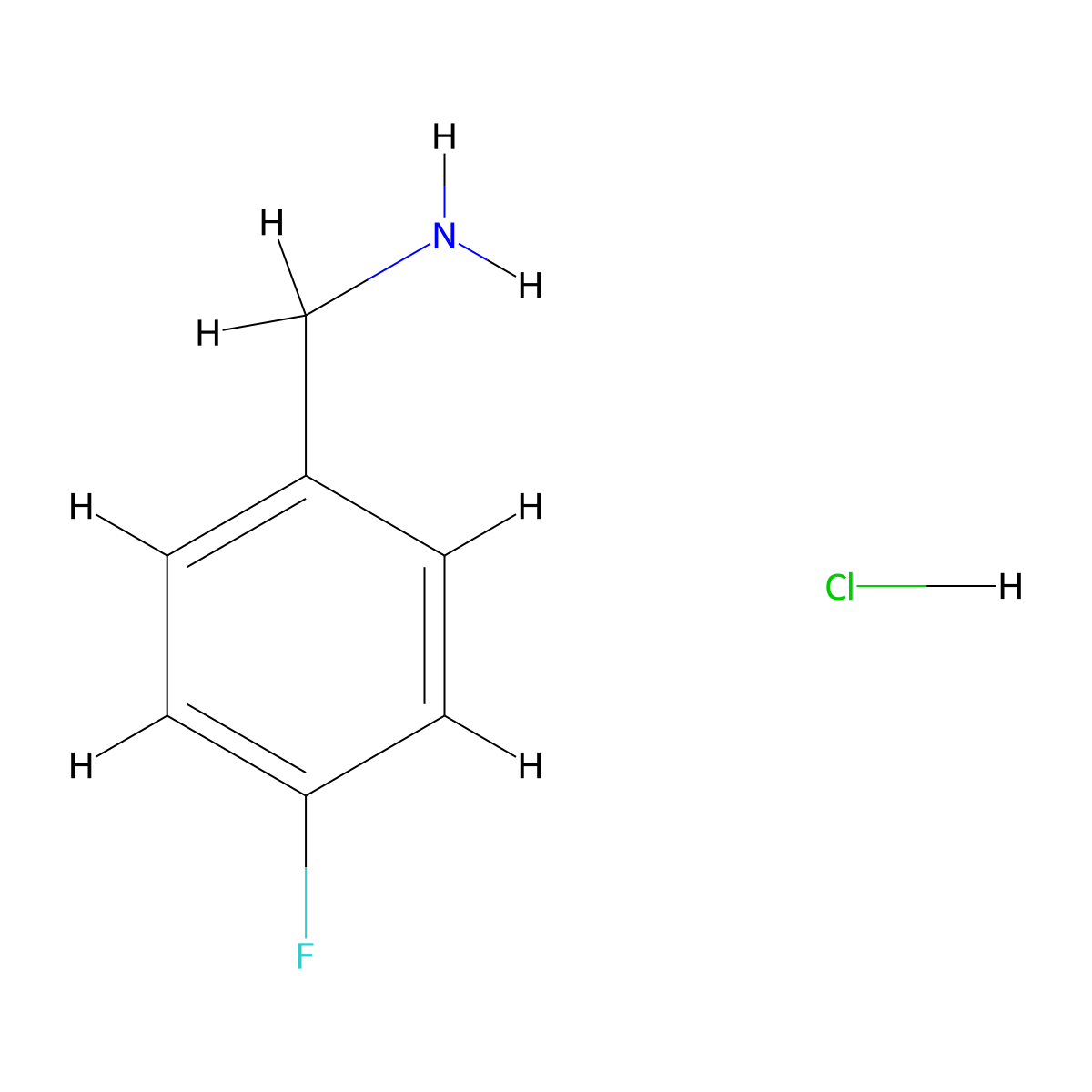 p-Fluorobenzylamine hydrochloride molecular structure, CAS 659-41-6