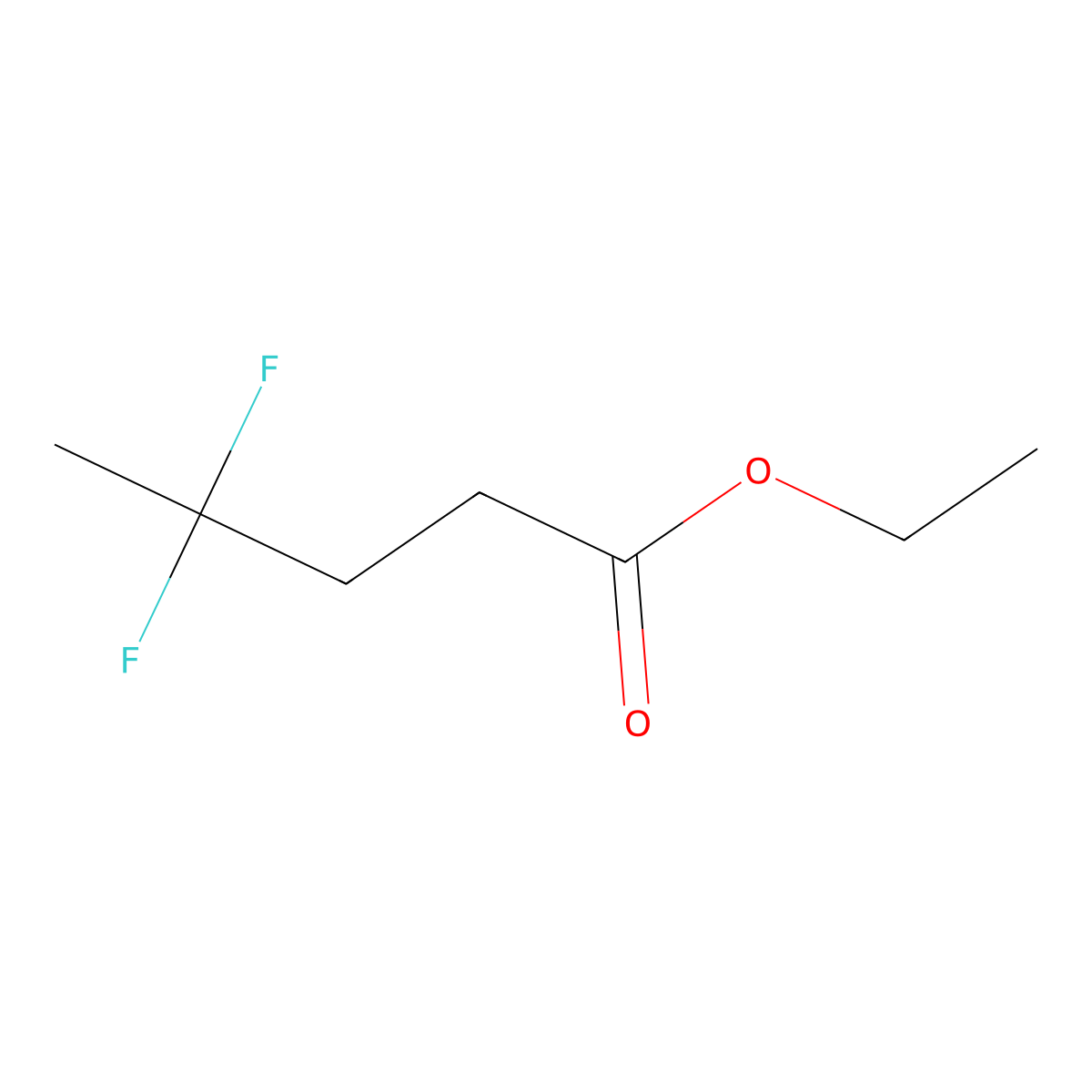 Ethyl 4,4-difluoropentanoate molecular structure, CAS 659-72-3