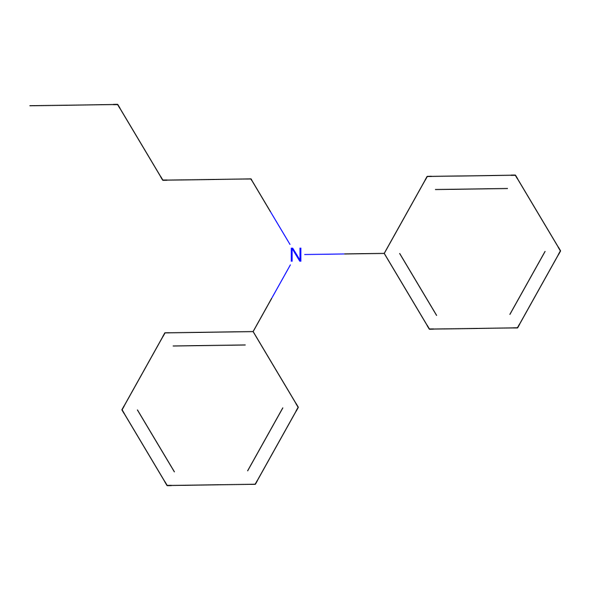 Benzenamine, N-butyl-N-phenyl- molecular structure, CAS 6590-43-8