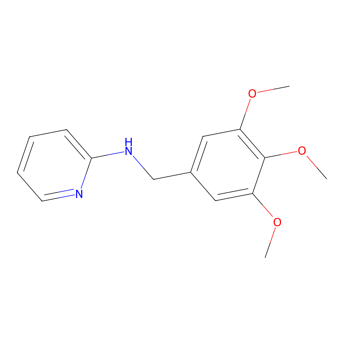 N-[(3,4,5-Trimethoxyphenyl)methyl]pyridin-2-amine molecular structure, CAS 6590-54-1