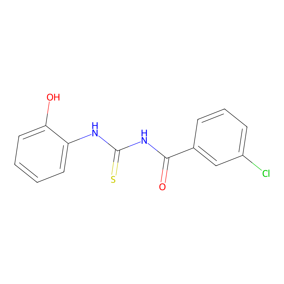 3-Chloro-n-[(2-hydroxyphenyl)carbamothioyl]benzamide molecular structure, CAS 6590-55-2