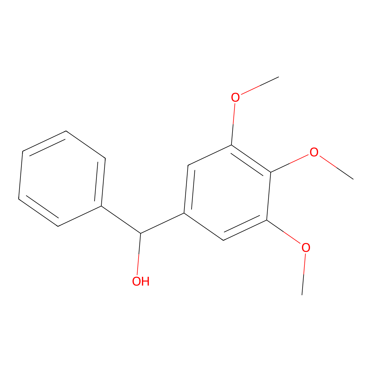 Phenyl(3,4,5-trimethoxyphenyl)methanol molecular structure, CAS 6590-62-1