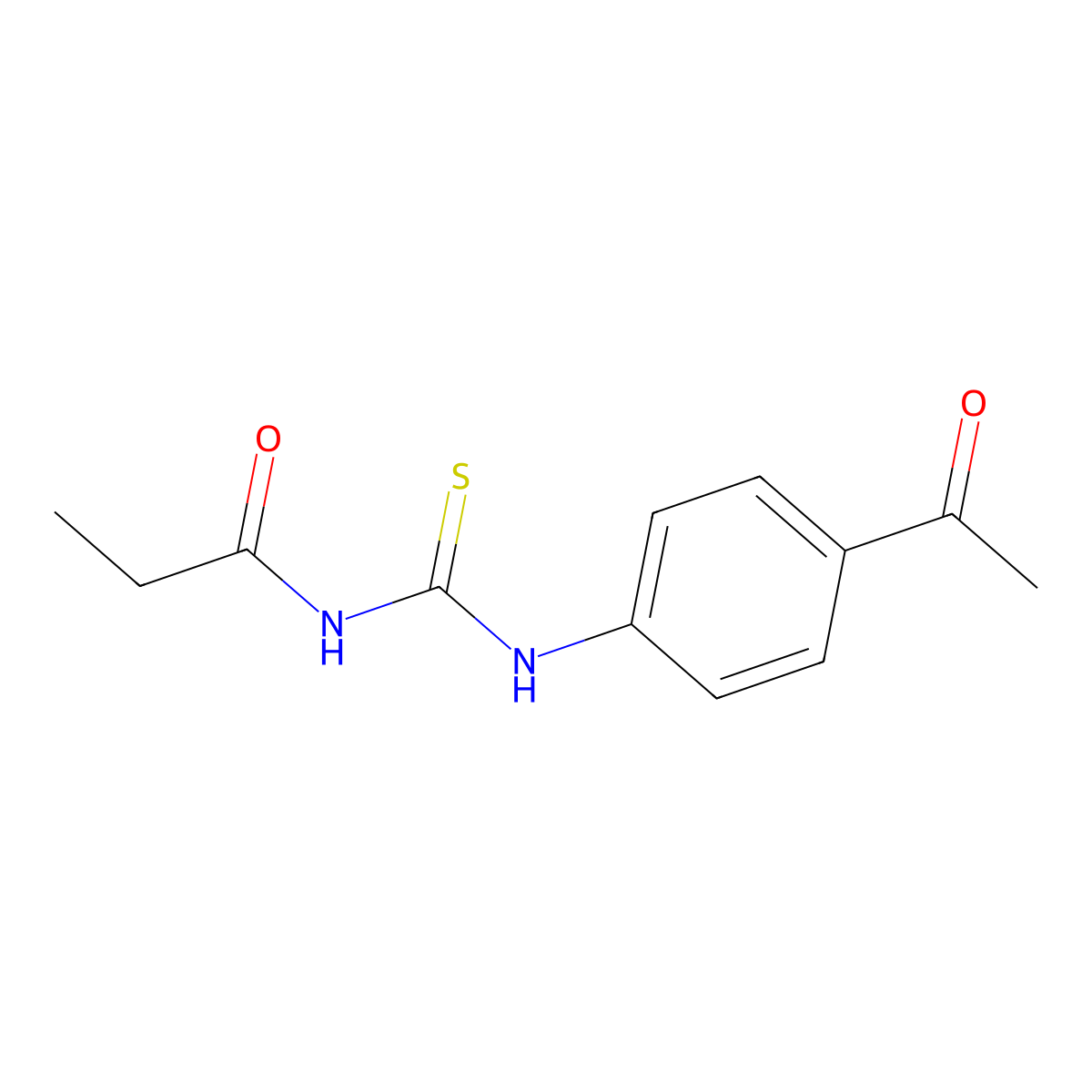 N-[(4-acetylphenyl)carbamothioyl]propanamide molecular structure, CAS 6590-84-7