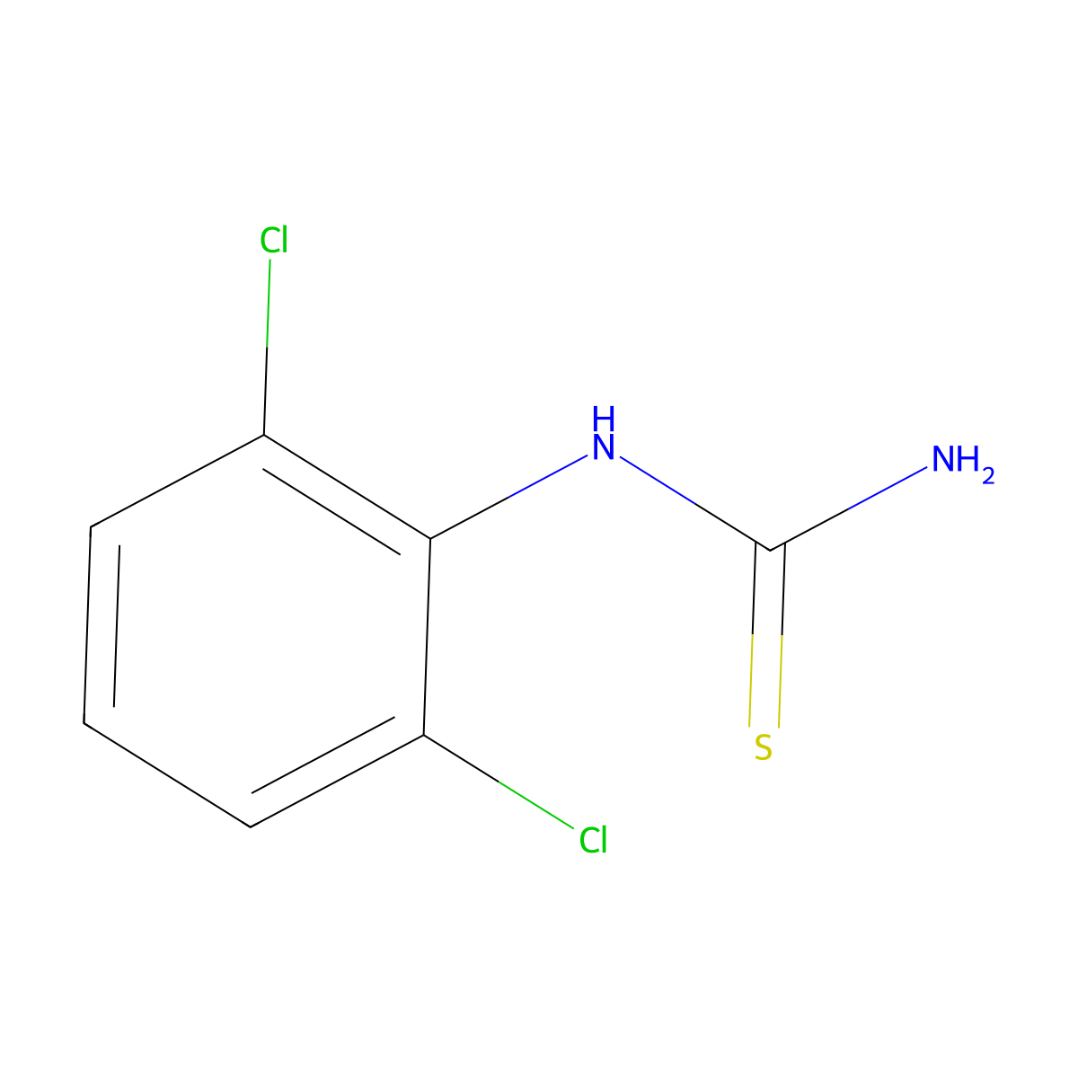 N-(2,6-Dichlorophenyl)thiourea molecular structure, CAS 6590-91-6