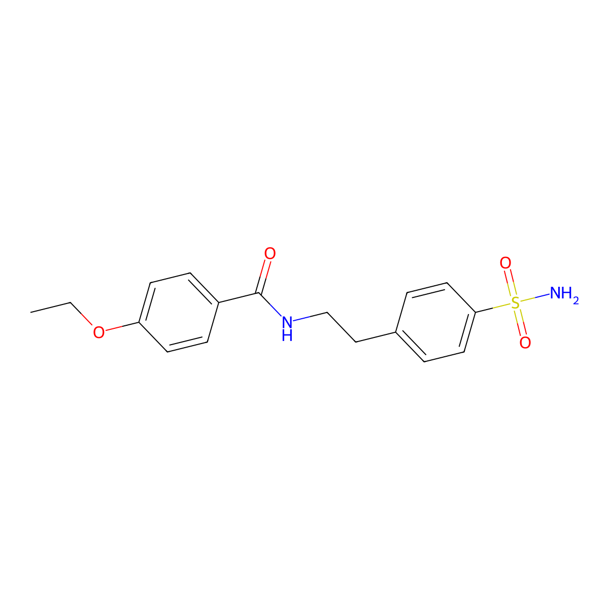 4-ethoxy-N-[2-(4-sulfamoylphenyl)ethyl]benzamide molecular structure, CAS 6590-92-7
