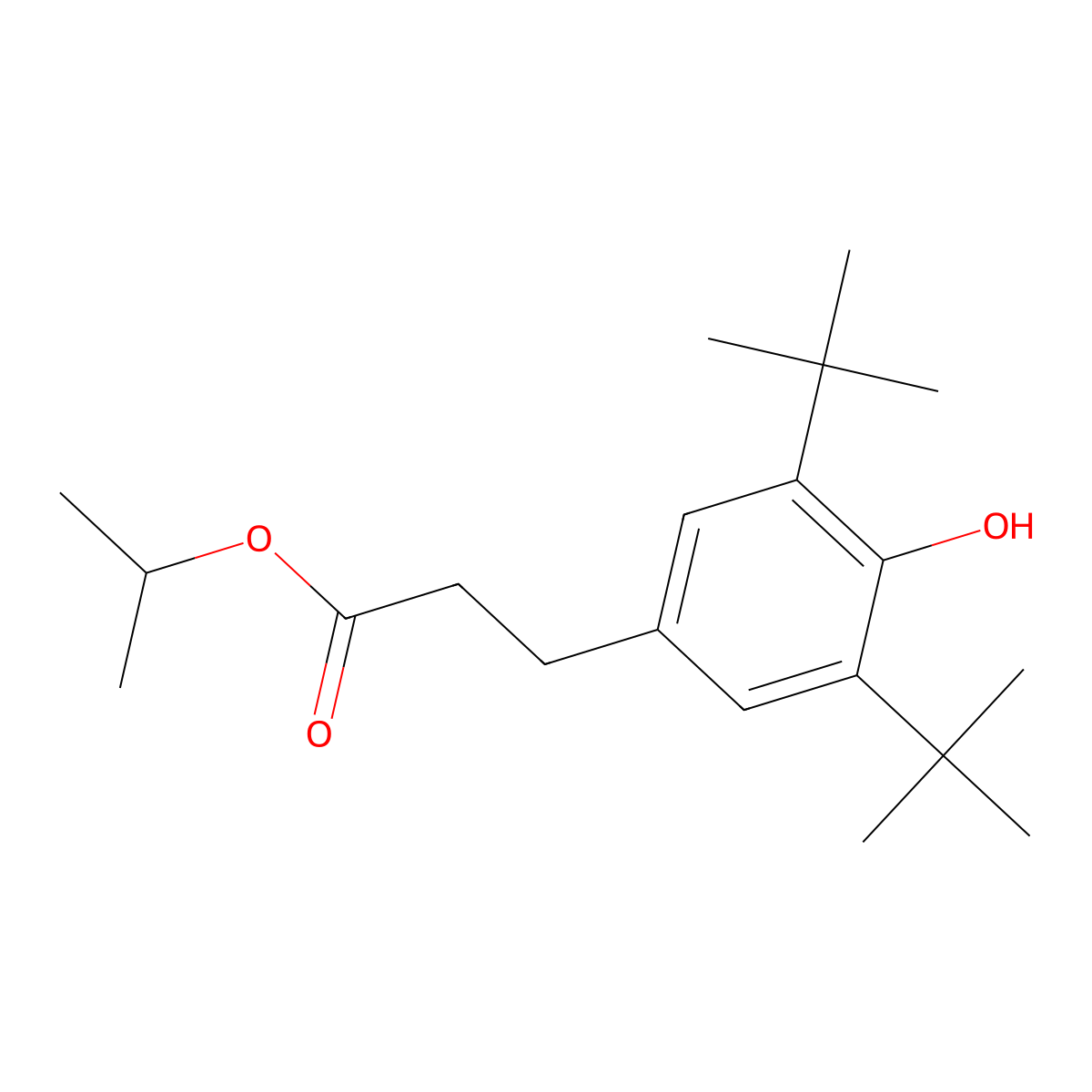 1-Methylethyl 3,5-bis(1,1-dimethylethyl)-4-hydroxybenzenepropanoate molecular structure, CAS 65901-04-4
