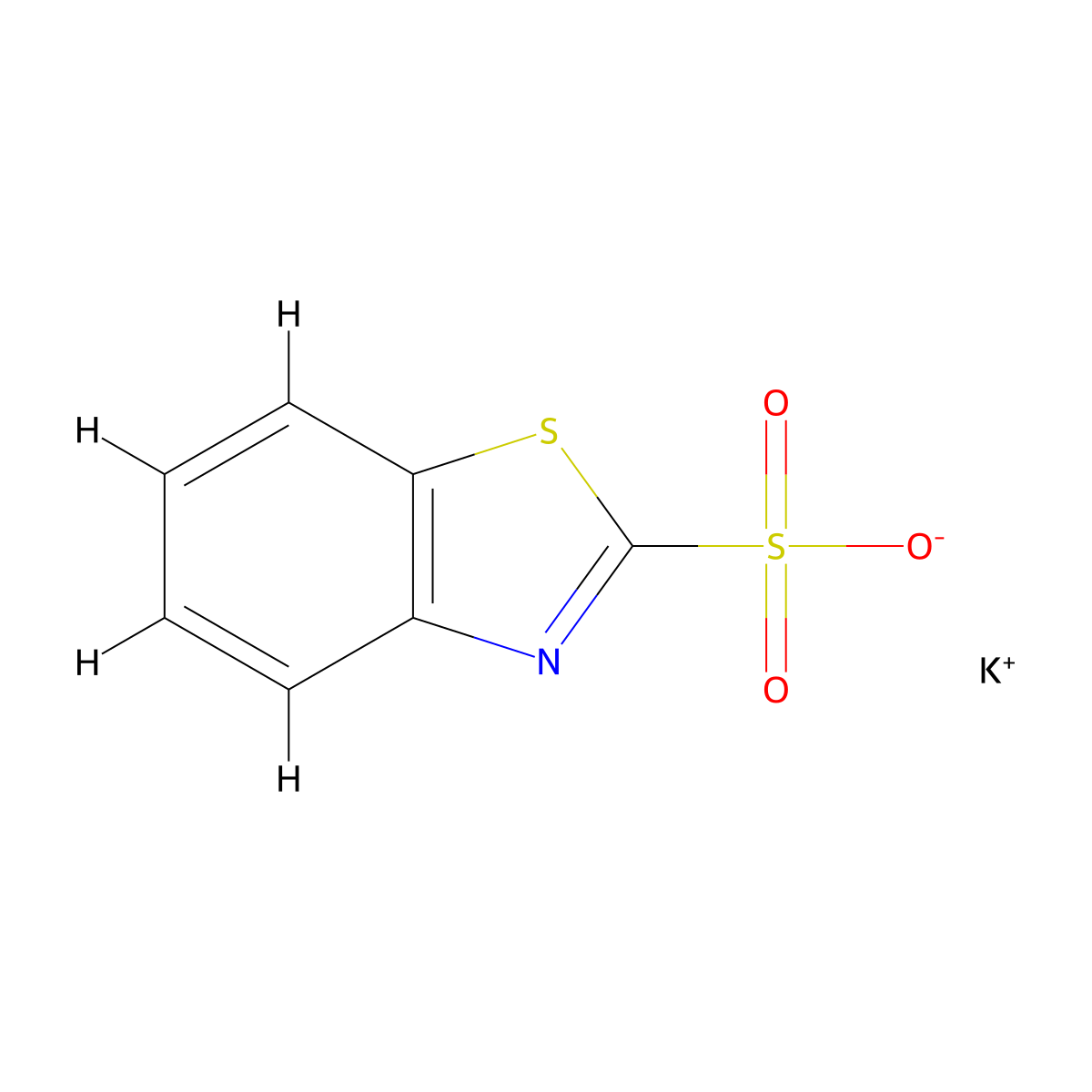 Potassium benzo[d]thiazole-2-sulfonate molecular structure, CAS 65902-53-6