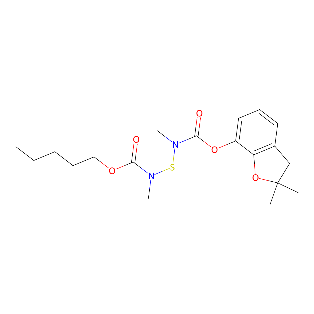 2,3-Dihydro-2,2-dimethyl-7-benzofuranyl 2,4-dimethyl-5-oxo-6-oxa-3-thia-2,4-diazaundecanoate molecular structure, CAS 65907-31-5