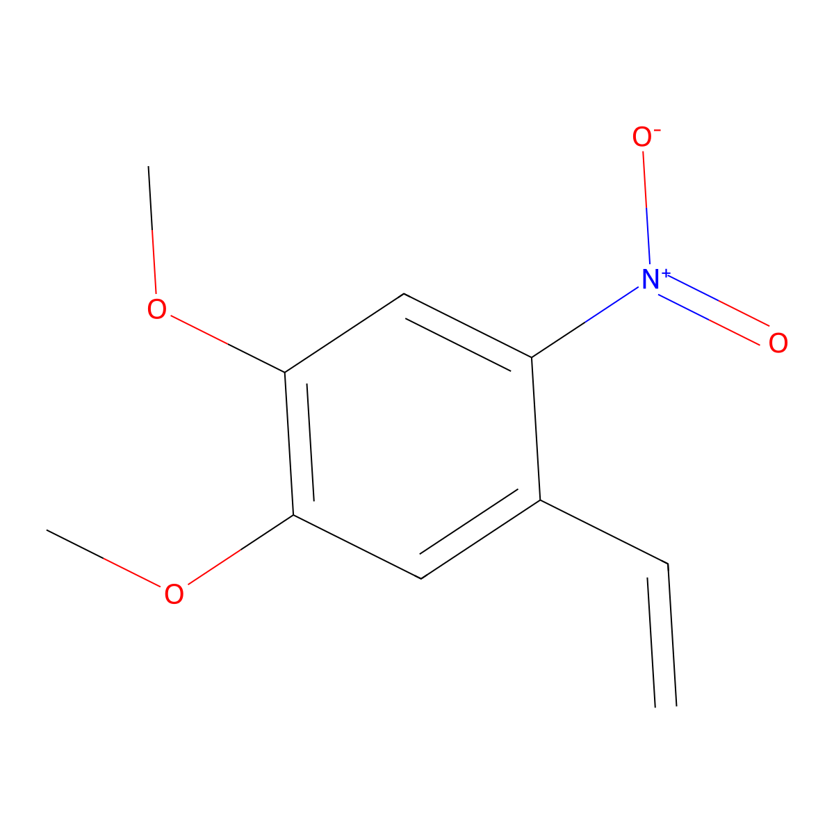 1-Ethenyl-4,5-dimethoxy-2-nitrobenzene molecular structure, CAS 65907-71-3