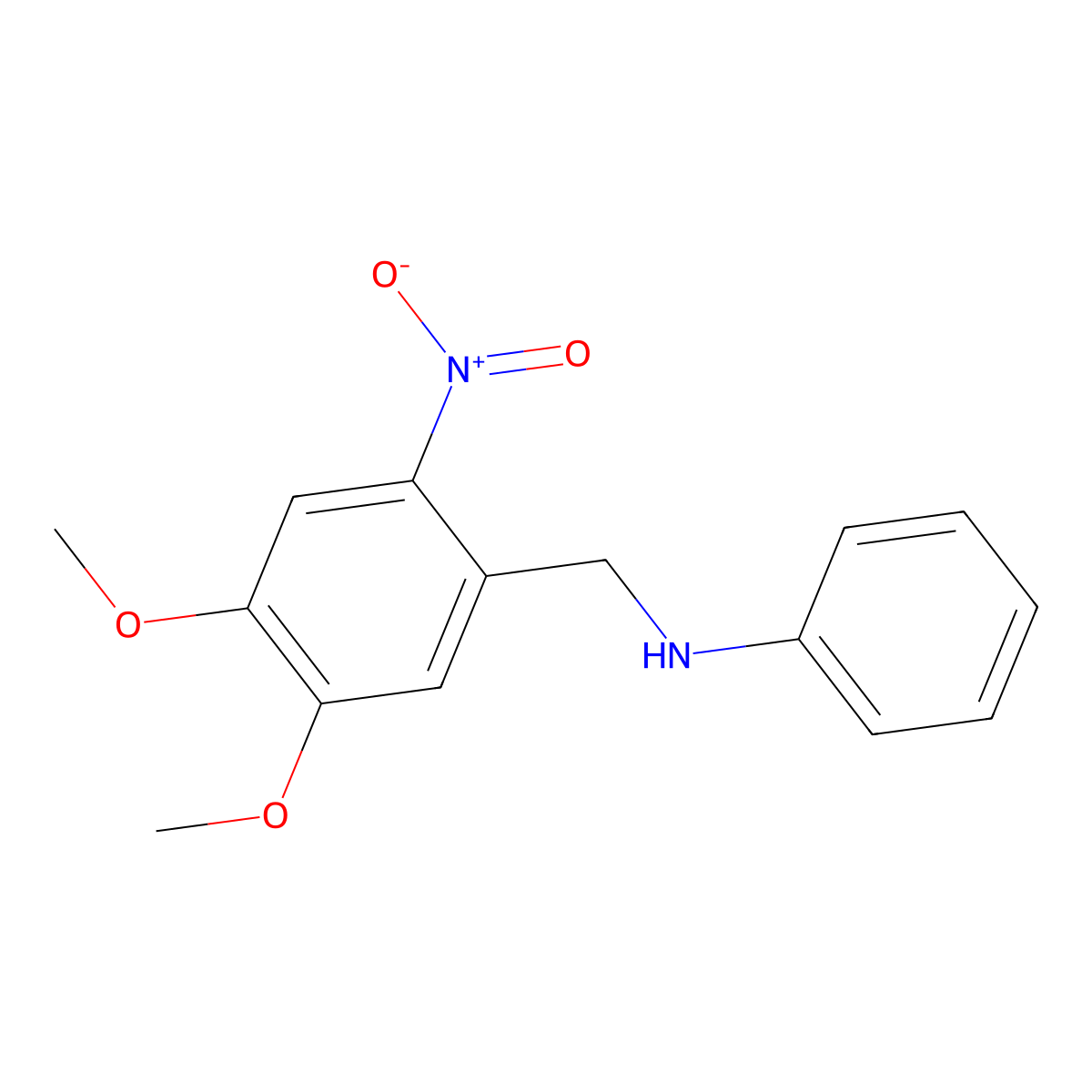 N-[(4,5-dimethoxy-2-nitrophenyl)methyl]aniline molecular structure, CAS 65907-72-4