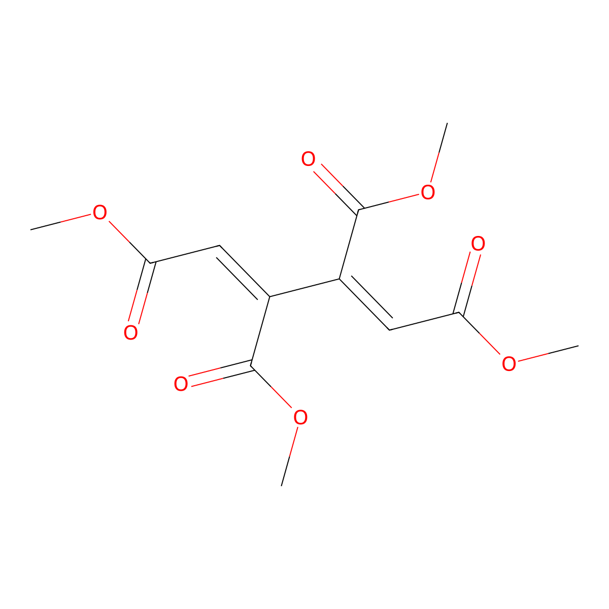 Tetramethyl buta-1,3-diene-1,2,3,4-tetracarboxylate molecular structure, CAS 65908-13-6