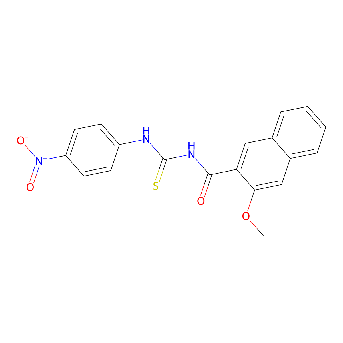 3-methoxy-N-[(4-nitrophenyl)carbamothioyl]naphthalene-2-carboxamide molecular structure, CAS 6591-71-5