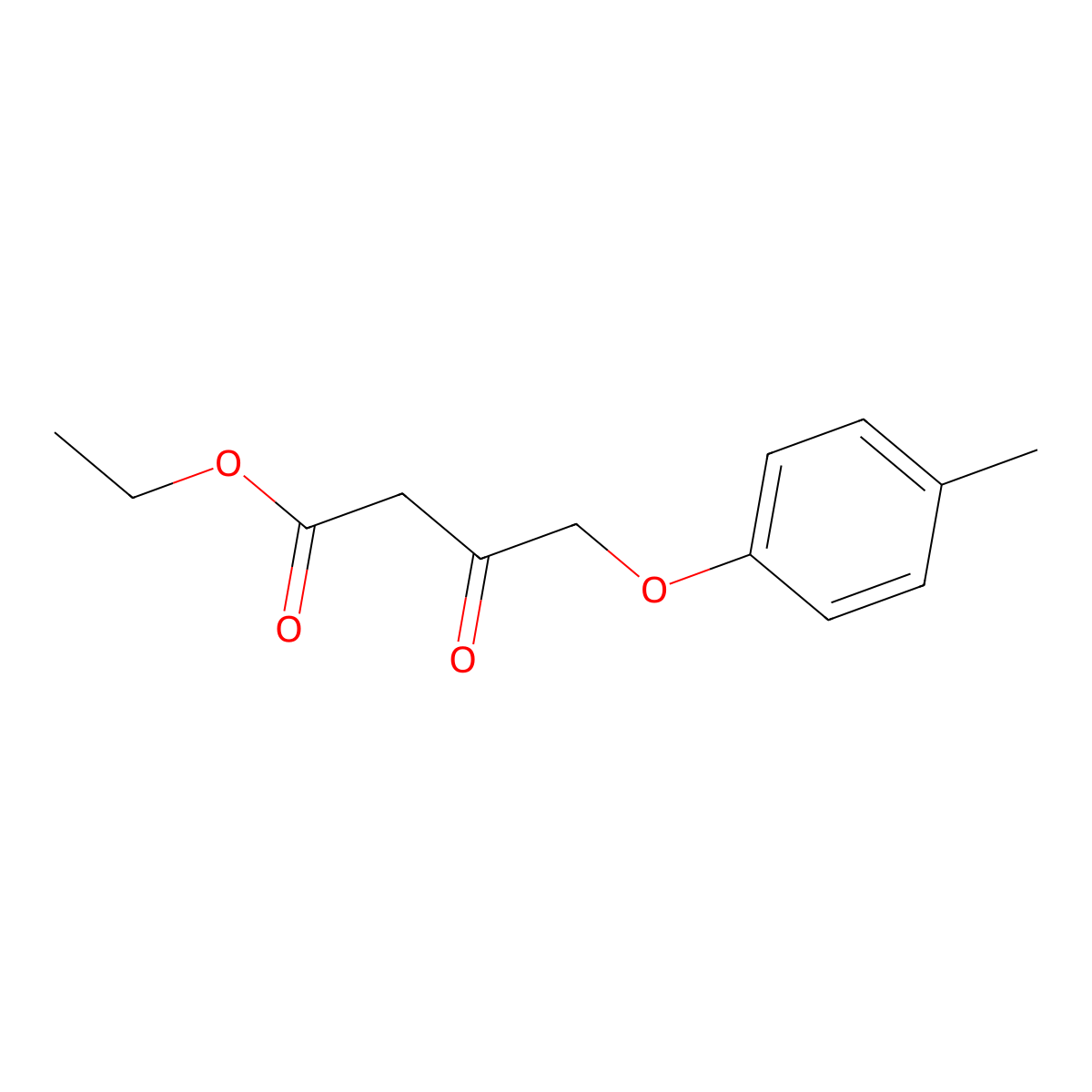Ethyl 4-(4-methylphenoxy)-3-oxobutanoate molecular structure, CAS 65910-98-7