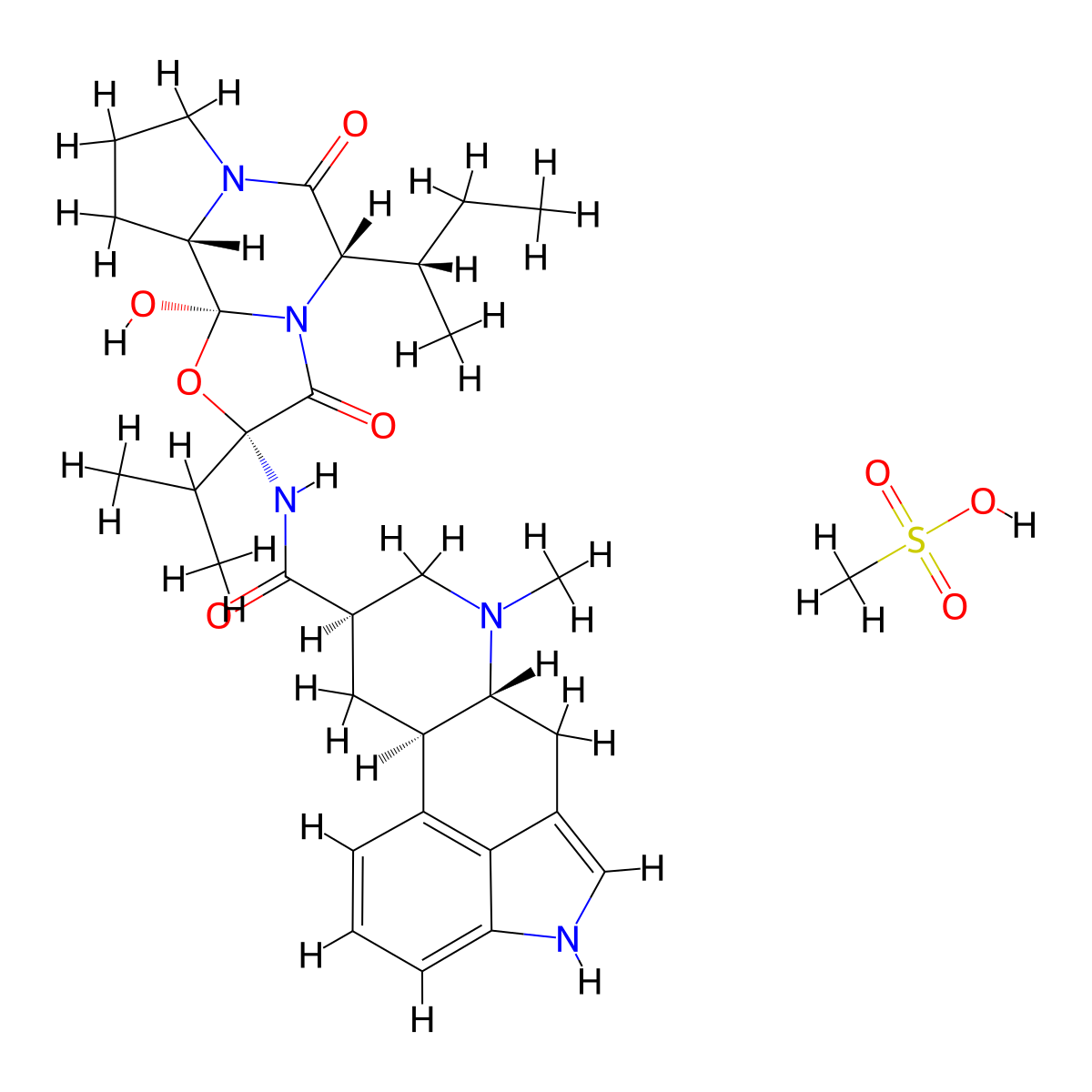 Dihydro-beta-Ergocryptine Mesylate molecular structure, CAS 65914-79-6