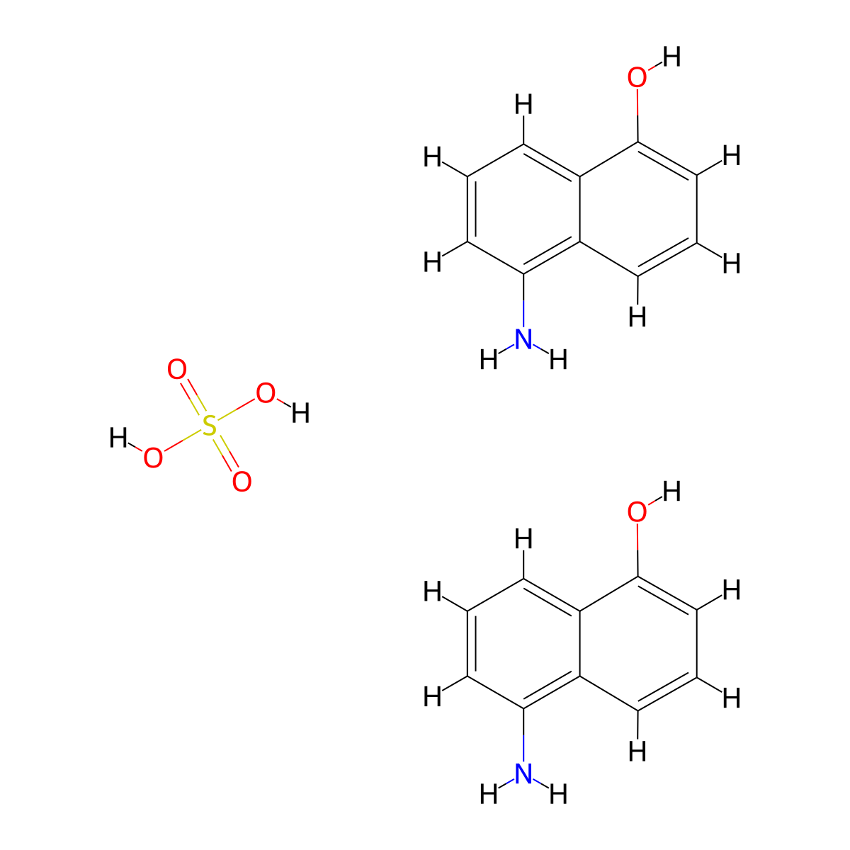 1-Naphthalenol, 5-amino-, sulfate (2:1) molecular structure, CAS 65916-16-7