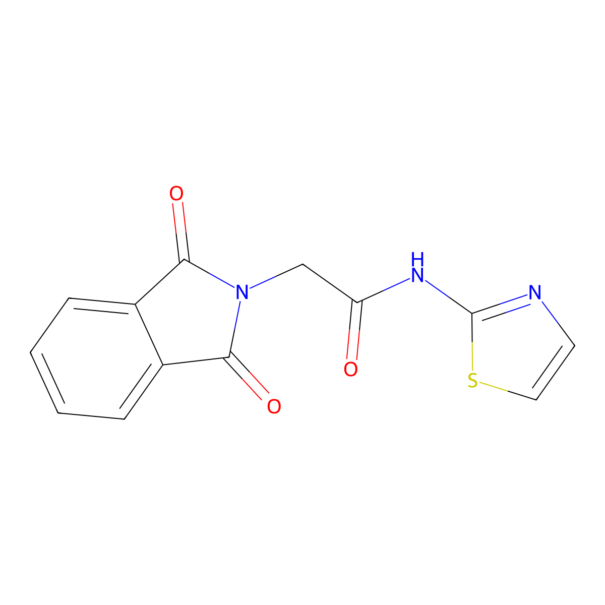 2-(1,3-dioxoisoindolin-2-yl)-N-(thiazol-2-yl)acetamide molecular structure, CAS 65919-36-0